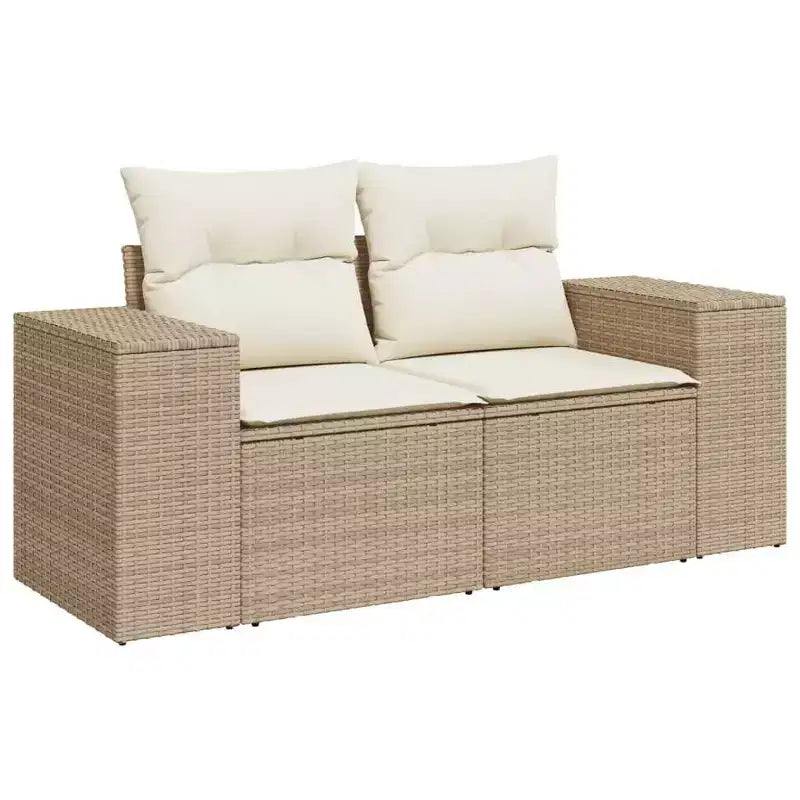 vidaXL 11 Piece Patio Sofa Set with Cushions Poly Rattan, Modular Outdoor Sectional, Adjustable Table, Weatherproof, Multiple Colors