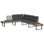 vidaXL Set da divani da giardino da 2 pezzi con cuscini, da esterno, in polyrattan e legno di acacia