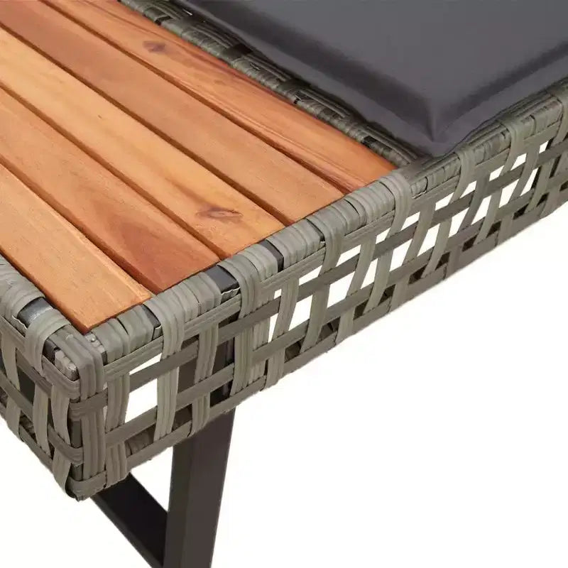 vidaXL Set da divani da giardino da 2 pezzi con cuscini, da esterno, in polyrattan e legno di acacia