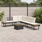 vidaXL Set da divani da giardino da 2 pezzi con cuscini, da esterno, in polyrattan e legno di acacia