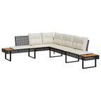 vidaXL Set da divani da giardino da 2 pezzi con cuscini, da esterno, in polyrattan e legno di acacia