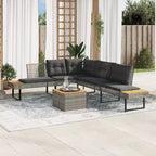 vidaXL Set da divani da giardino da 2 pezzi con cuscini, da esterno, in polyrattan e legno di acacia