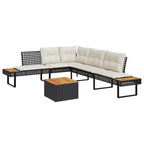 vidaXL Set da divani da giardino da 2 pezzi con cuscini, da esterno, in polyrattan e legno di acacia