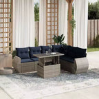 vidaXL Gartensofagarnitur mit Kissen, Polyrattan und Akazienholz