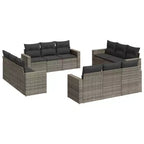 vidaXL 12 Piece Patio Sofa Set with Cushions Poly Rattan