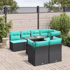 vidaXL Set di divani da patio con cuscini, sedute modulari da esterno da 8 pezzi in polyrattan