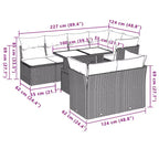 vidaXL Set di divani da patio con cuscini, sedute modulari da esterno da 8 pezzi in polyrattan