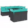 vidaXL Set di divani da patio con cuscini, sedute modulari da esterno da 8 pezzi in polyrattan