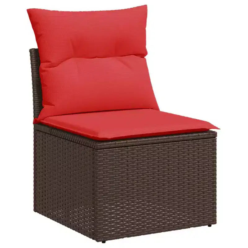 vidaXL Patio Sofa Set with Cushions Modular Outdoor Seating 6 Piece Poly Rattan