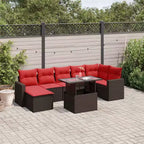 Set di divani da giardino vidaXL da 8 pezzi con cuscini, polyrattan