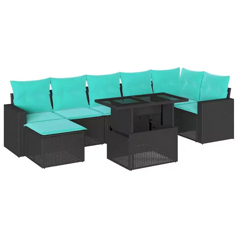 vidaXL 8 Piece Garden Sofa Set with Cushions Poly Rattan