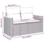 vidaXL 6 Piece Patio Sofa Set with Cushions Poly Rattan, Modular Outdoor Sectional, Adjustable Table, Multiple Colors/Models