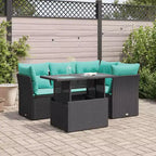 Set di divani da patio vidaXL con cuscini, sedute modulari da esterno, 5 pezzi, polirattan