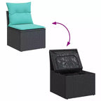 Set di divani da patio vidaXL con cuscini, sedute modulari da esterno, 5 pezzi, polirattan