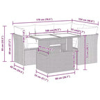 Set di divani da patio vidaXL con cuscini, sedute modulari da esterno, 5 pezzi, polirattan