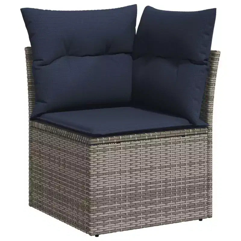 Set di divani da patio vidaXL con cuscini, sedute modulari da esterno, 5 pezzi, polirattan