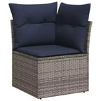Set di divani da patio vidaXL con cuscini, sedute modulari da esterno, 5 pezzi, polirattan