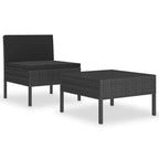 vidaXL teraszbútor-garnitúra, 2 részes teraszsarokkanapé asztallal, polirattan