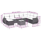 vidaXL 9-teiliges Terrassensofaset mit Kissen, beigefarbenes Poly-Rattan