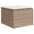 vidaXL 9-teiliges Terrassensofaset mit Kissen, beigefarbenes Poly-Rattan