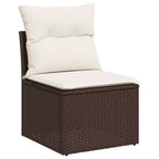 Set di divani da patio vidaXL da 5 pezzi con cuscini, polirattan