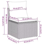 Set di divani da patio vidaXL da 5 pezzi con cuscini, polirattan