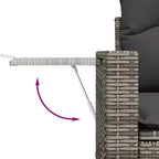Set di divani da patio vidaXL da 5 pezzi con cuscini, polirattan