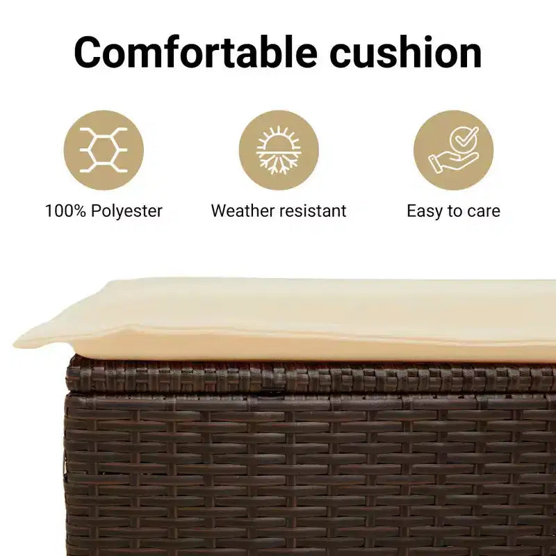vidaXL Ensemble de canapé de jardin avec coussins, mobilier d’extérieur, 3 pièces, en polyrotin