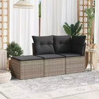 vidaXL Ensemble de canapé de jardin avec coussins, mobilier d’extérieur, 3 pièces, en polyrotin