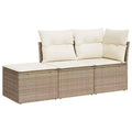 vidaXL Ensemble de canapé de jardin avec coussins, mobilier d’extérieur, 3 pièces, en polyrotin