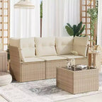 vidaXL Set da divani da giardino da 3 pezzi con cuscini in polyrattan