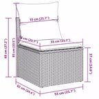 vidaXL Set da divani da giardino da 3 pezzi con cuscini in polyrattan