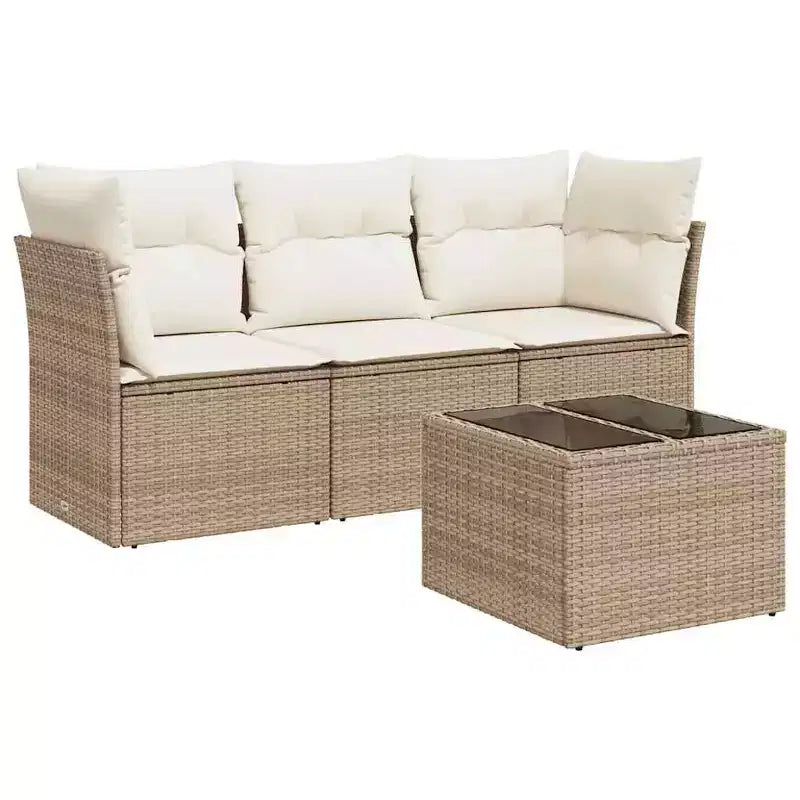 vidaXL Set da divani da giardino da 3 pezzi con cuscini in polyrattan