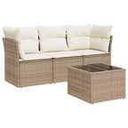 vidaXL Set da divani da giardino da 3 pezzi con cuscini in polyrattan