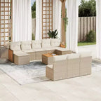 vidaXL Ensemble de canapé de terrasse avec coussins, mobilier d’extérieur 11 pièces en polyrotin
