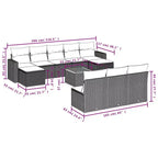 vidaXL Ensemble de canapé de terrasse avec coussins, mobilier d’extérieur 11 pièces en polyrotin