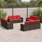vidaXL 12 Piece Patio Sofa Set with Cushions Poly Rattan, Modular Outdoor Sectional, Multiple Colors and Models