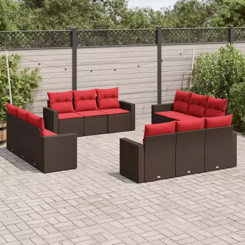 vidaXL 12 Piece Patio Sofa Set with Cushions Poly Rattan, Modular Outdoor Sectional, Multiple Colors and Models