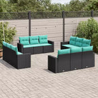 vidaXL 12 Piece Patio Sofa Set with Cushions Poly Rattan, Modular Outdoor Sectional, Multiple Colors and Models