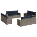 vidaXL 12 Piece Patio Sofa Set with Cushions Poly Rattan, Modular Outdoor Sectional, Multiple Colors and Models