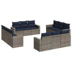 vidaXL 12 Piece Patio Sofa Set with Cushions Poly Rattan, Modular Outdoor Sectional, Multiple Colors and Models