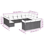 Set di divani da patio vidaXL, 13 pezzi, con cuscini, polirattan