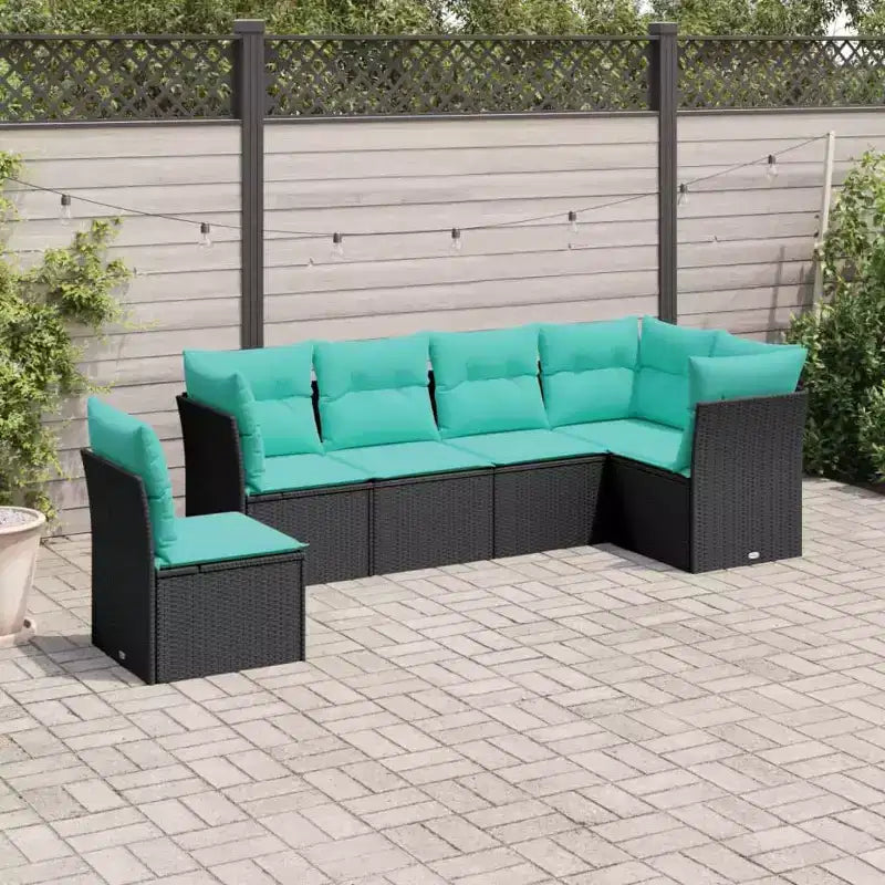 Set di divani da patio vidaXL da 7 pezzi con cuscini, polirattan marrone