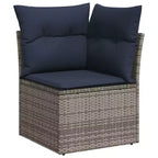 Set di divani da patio vidaXL da 7 pezzi con cuscini, polirattan marrone