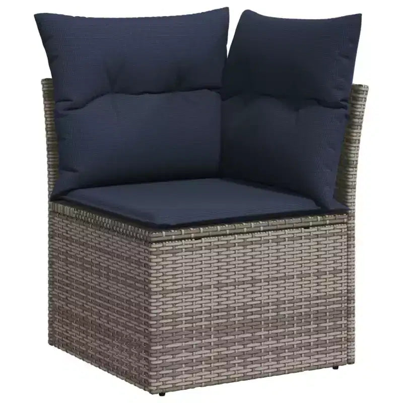Set di divani da patio vidaXL da 7 pezzi con cuscini, polirattan marrone