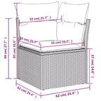 Set di divani da patio vidaXL da 7 pezzi con cuscini, polirattan marrone
