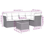 Set di divani da patio vidaXL da 6 pezzi con cuscini, polirattan