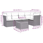 Set di divani da patio vidaXL da 6 pezzi con cuscini, polirattan