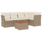 Set di divani da patio vidaXL da 6 pezzi con cuscini, polirattan