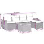 vidaXL 6-teiliges Gartensofa-Set mit Kissen Poly-Rattan